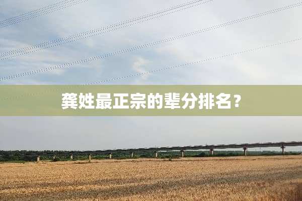 龚姓最正宗的辈分排名？