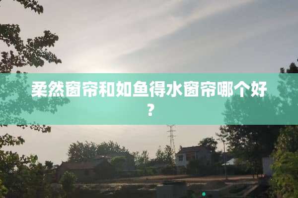 柔然窗帘和如鱼得水窗帘哪个好？