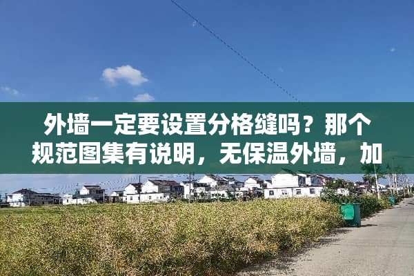 外墙一定要设置分格缝吗？那个规范图集有说明，无保温外墙，加气混凝土砌块墙？