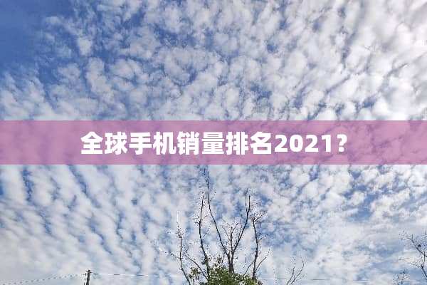 全球手机销量排名2021？