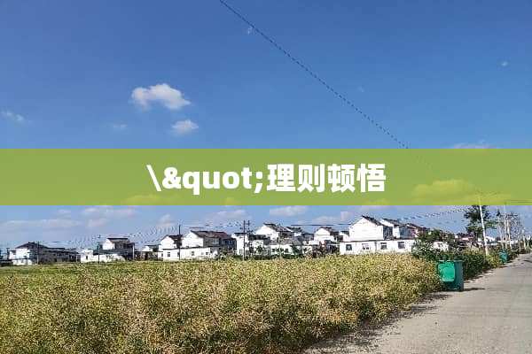 \"理则顿悟