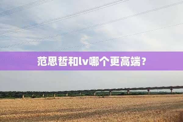 范思哲和lv哪个更高端？