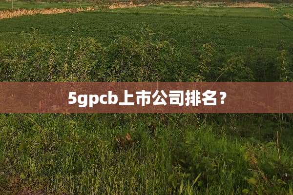 5gpcb上市公司排名？