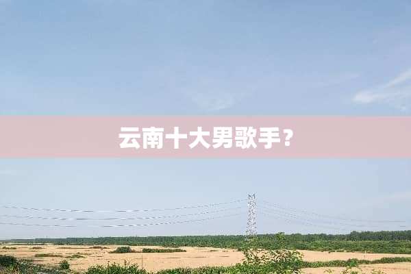 云南十大男歌手？