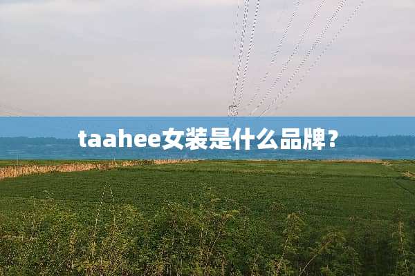 taahee女装是什么品牌？