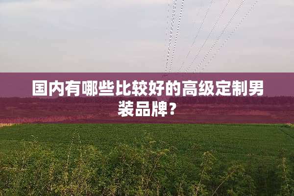 国内有哪些比较好的高级定制男装品牌？