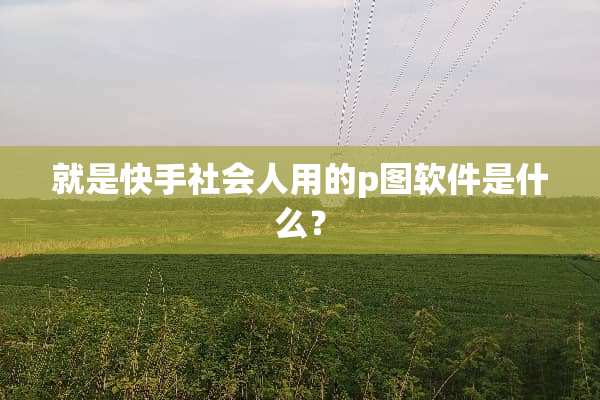 就是快手社会人用的p图软件是什么？
