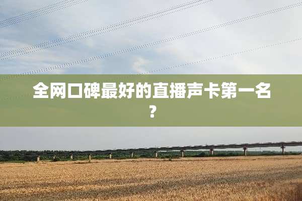 全网口碑最好的直播声卡第一名？