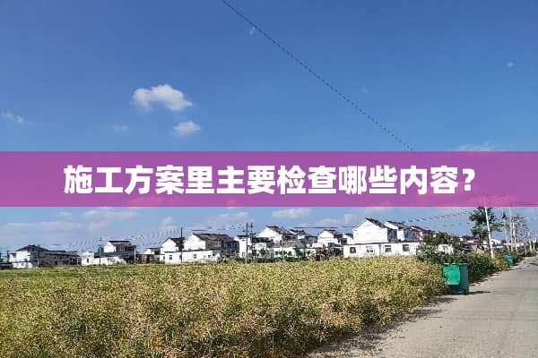 施工方案里主要检查哪些内容？