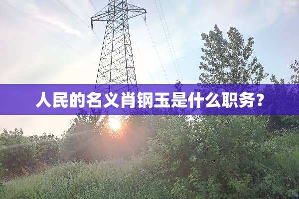 人民的名义肖钢玉是什么职务？
