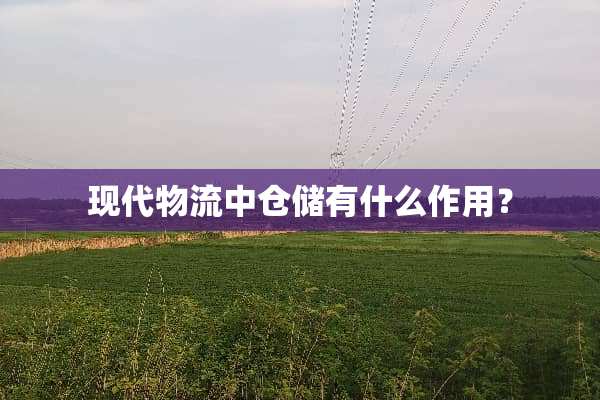 现代物流中仓储有什么作用？