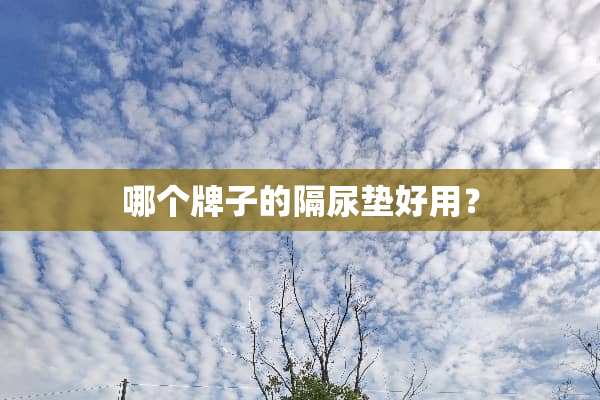 哪个牌子的隔尿垫好用？