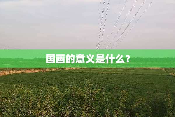国画的意义是什么？