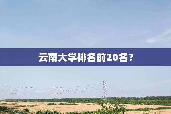 云南大学排名前20名？