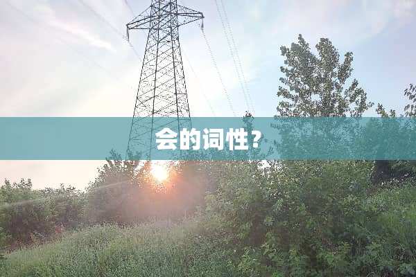 会的词性？