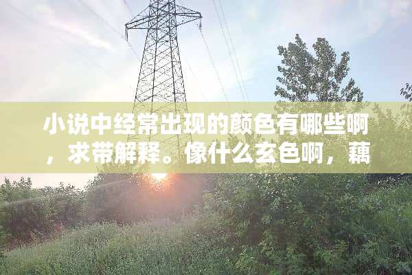 小说中经常出现的颜色有哪些啊，求带解释。像什么玄色啊，藕色啊，一点要有解释啊？