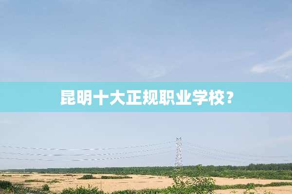 昆明十大正规职业学校？