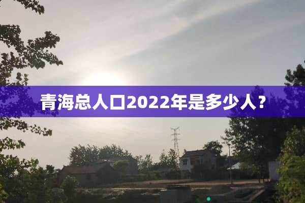 青海总人口2022年是多少人？