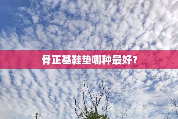 骨正基鞋垫哪种最好？