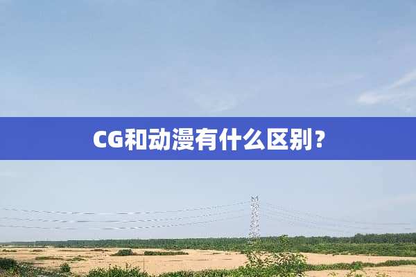 CG和动漫有什么区别？