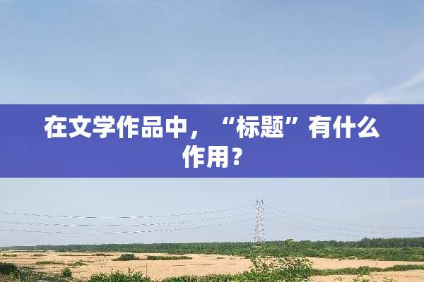 在文学作品中，“标题”有什么作用？