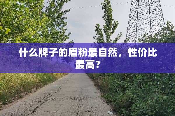 什么牌子的眉粉最自然，性价比最高？