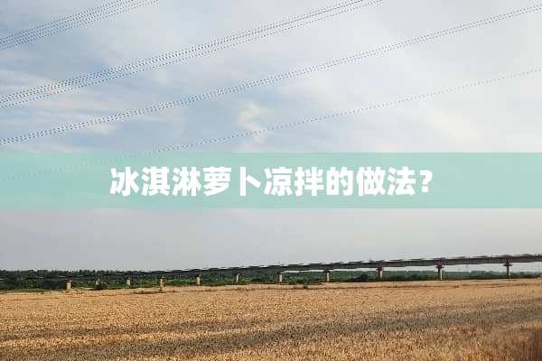 冰淇淋萝卜凉拌的做法？