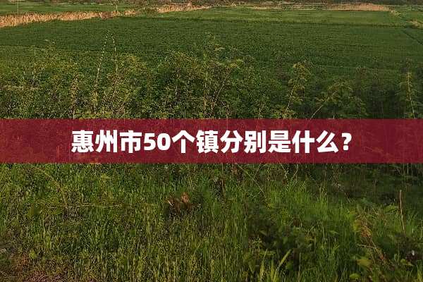 惠州市50个镇分别是什么？