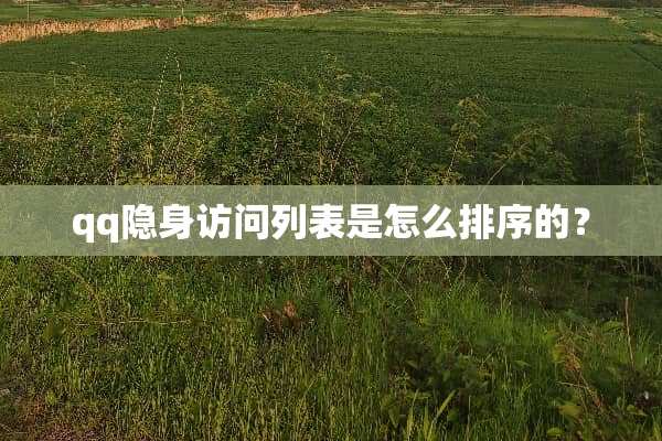 qq隐身访问列表是怎么排序的？