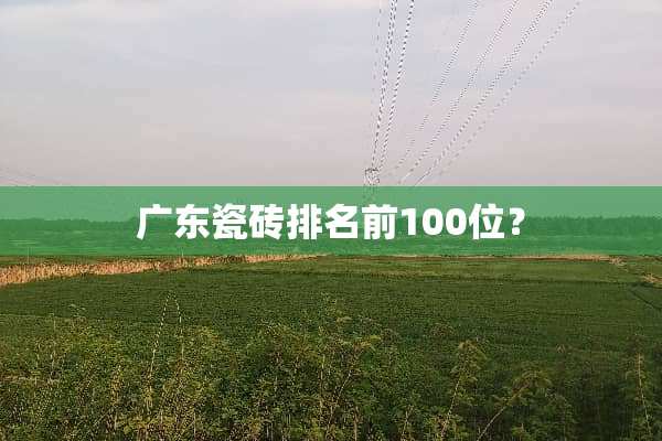 广东瓷砖排名前100位？
