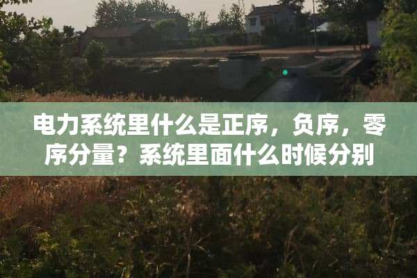 电力系统里什么是正序，负序，零序分量？系统里面什么时候分别用到什么保护？