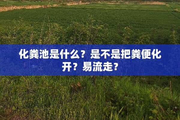 化粪池是什么？是不是把粪便化开？易流走？
