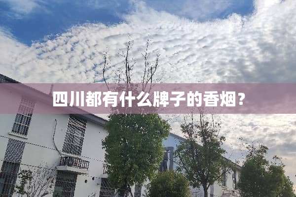 四川都有什么牌子的香烟？