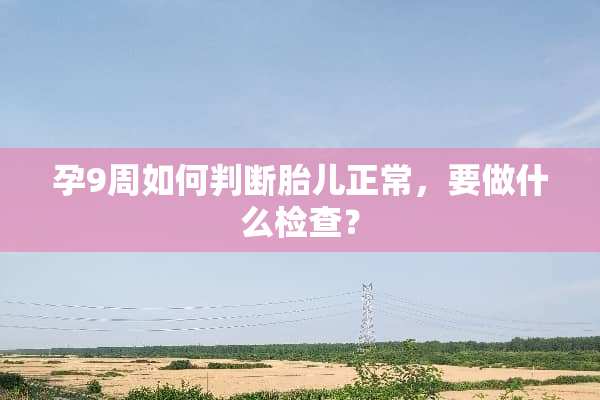 孕9周如何判断胎儿正常，要做什么检查？