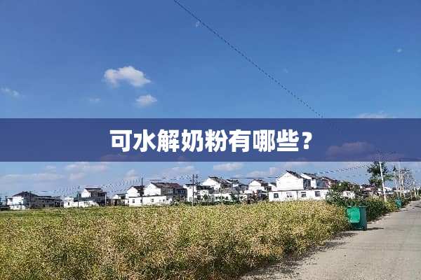 可水解奶粉有哪些？