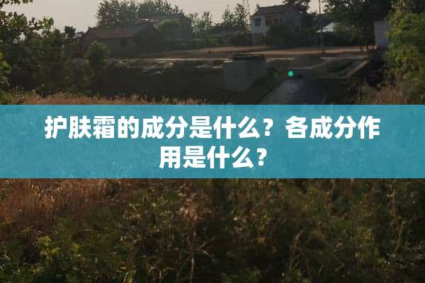 护肤霜的成分是什么？各成分作用是什么？
