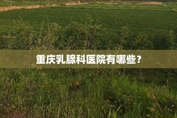 重庆*腺科医院有哪些？