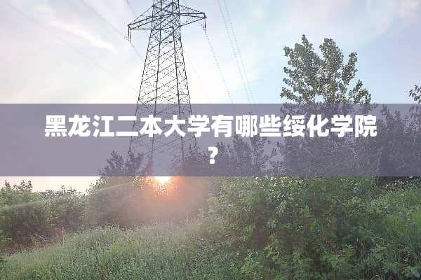 黑龙江二本大学有哪些绥化学院？