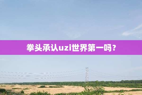 拳头承认uzi世界第一吗？