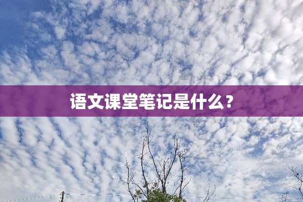 语文课堂笔记是什么？