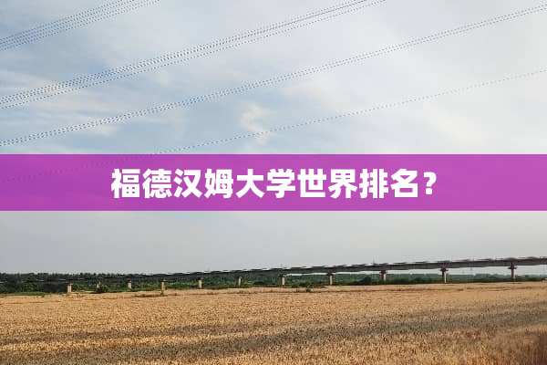 福德汉姆大学世界排名？