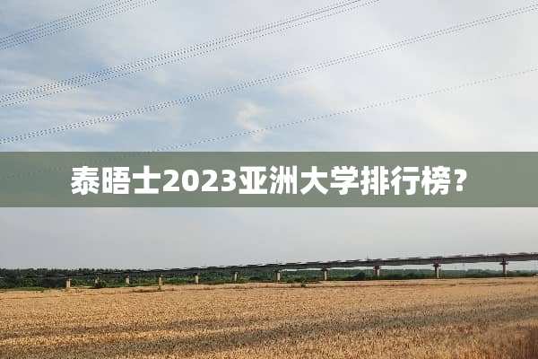 泰晤士2023亚洲大学排行榜？