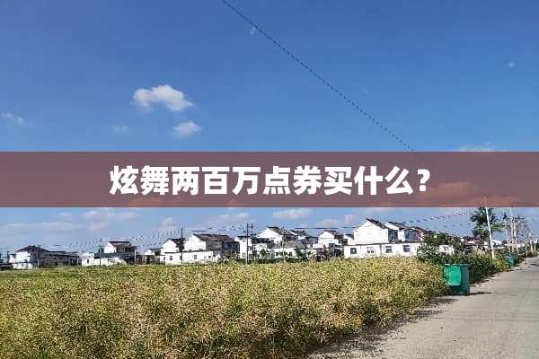 炫舞两百万点券买什么？
