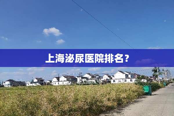 上海泌尿医院排名？