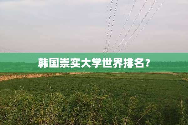 韩国崇实大学世界排名？