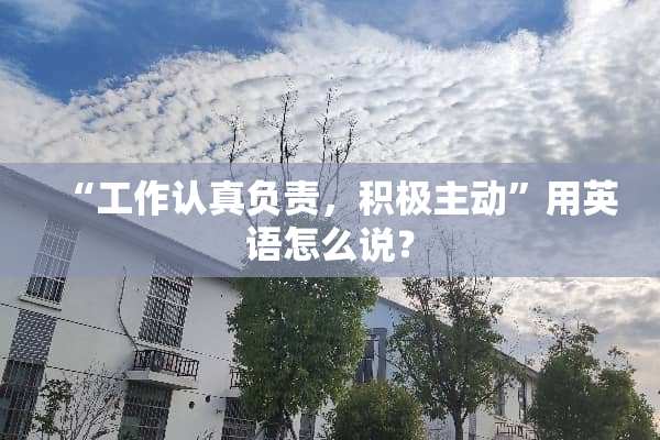 “工作认真负责，积极主动”用英语怎么说？