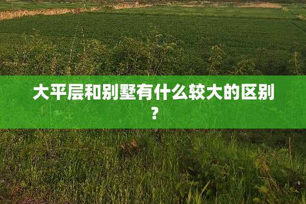 大平层和别墅有什么较大的区别？