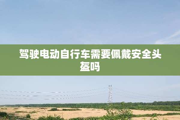 驾驶电动自行车需要佩戴安全头盔吗