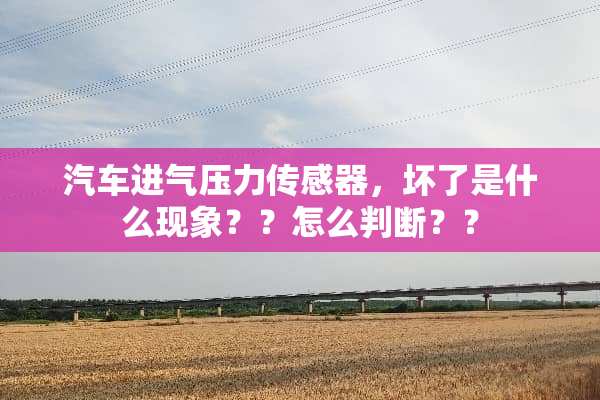 汽车进气压力传感器，坏了是什么现象？？怎么判断？？
