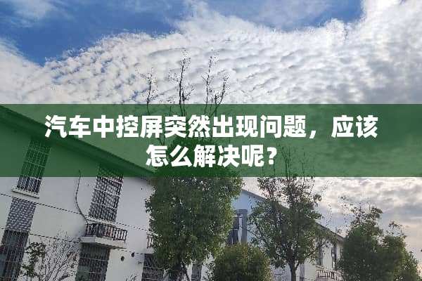 汽车中控屏突然出现问题，应该怎么解决呢？